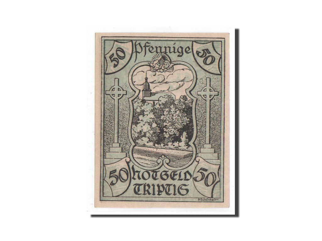 Banconote, Germania, Triptis, 50 Pfennig, Eglise, 1921, 1921-07-29, FDS