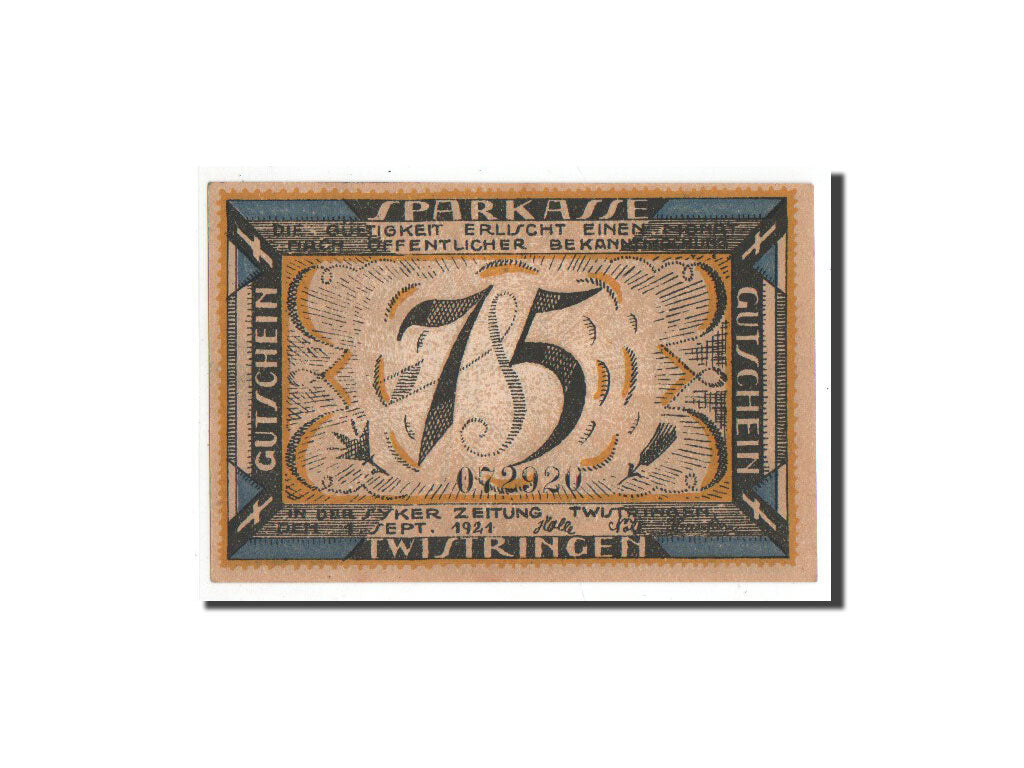 Billete, Alemania, Twistringen, 75 Pfennig, cloche, 1921, 1921-09-28, UNC