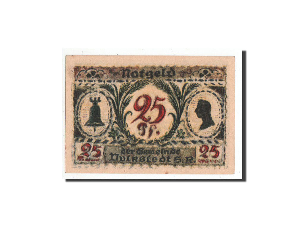 Billete, Alemania, Volkstedt, 25 Pfennig, symbole, 1921, 1921-09-01, UNC