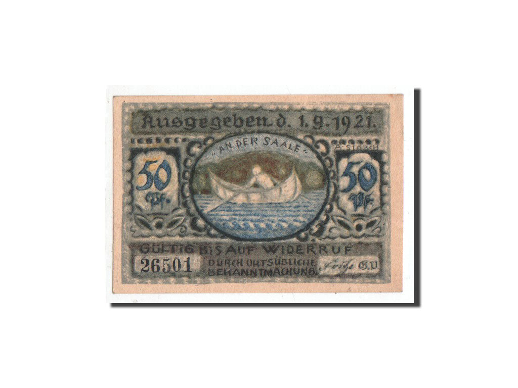 Billete, Alemania, Volkstedt, 50 Pfennig, barque, 1921, 1921-09-01, UNC