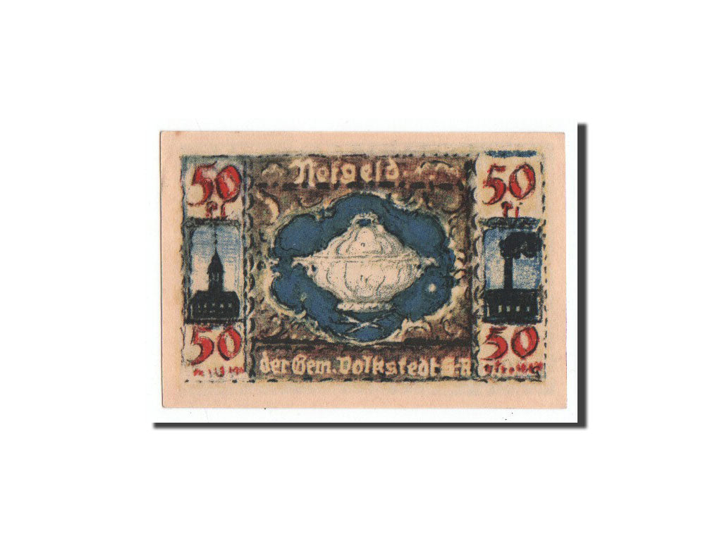 Billete, Alemania, Volkstedt, 50 Pfennig, barque, 1921, 1921-09-01, UNC