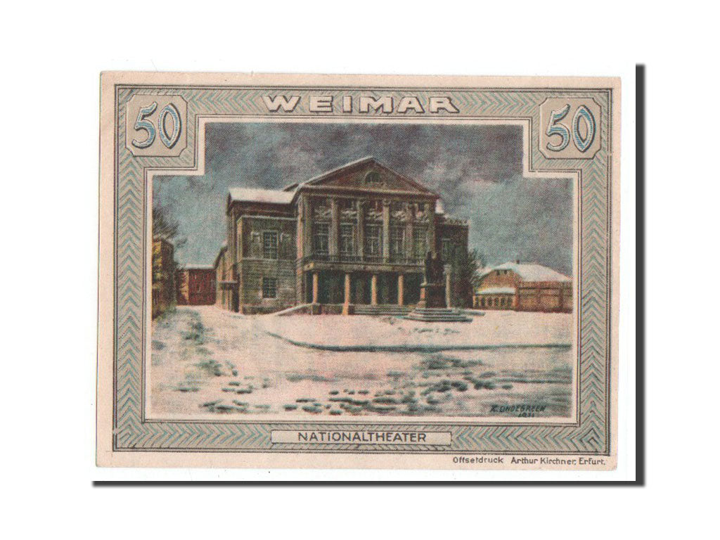 Billete, Alemania, Weimar, 50 Pfennig, château, 1921, Undated, UNC, Mehl:1396.1