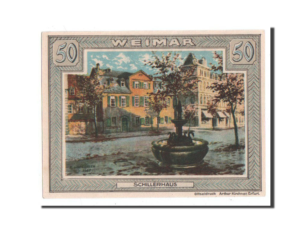 Billete, Alemania, Weimar, 50 Pfennig, fontaine, 1921, Undated, UNC, Mehl:1396.1