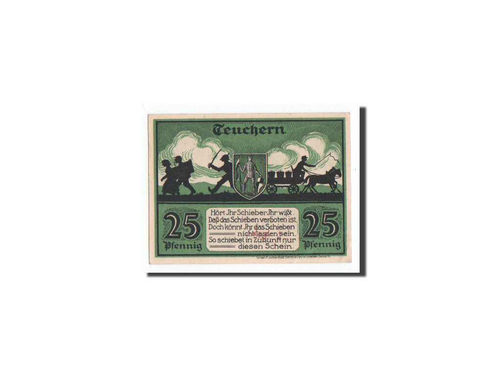 Geldschein, Deutschland, Teuchern, 25 Pfennig, personnage, 1921, Undated, UNZ