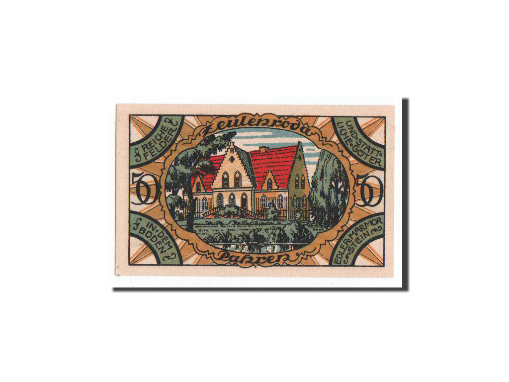 Banconote, Germania, Zeulenroda, 50 Pfennig, Maison, 1921, 1921-12-31, FDS