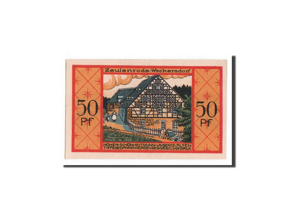 Banknote, Germany, Zeulenroda, 50 Pfennig, ferme, 1921, 1921-12-31, UNC(65-70)