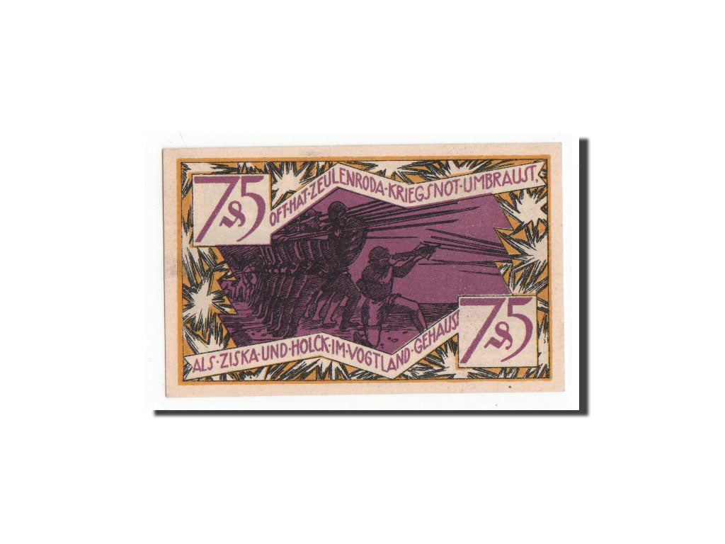 Billete, Alemania, Zeulenroda, 75 Pfennig, soldat, 1921, 1921-12-31, UNC