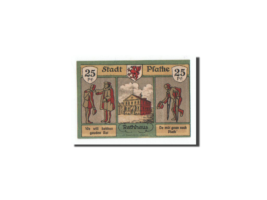 Banknote, Germany, Plathe, 25 Pfennig, personnage, O.D, Undated, UNC(65-70)