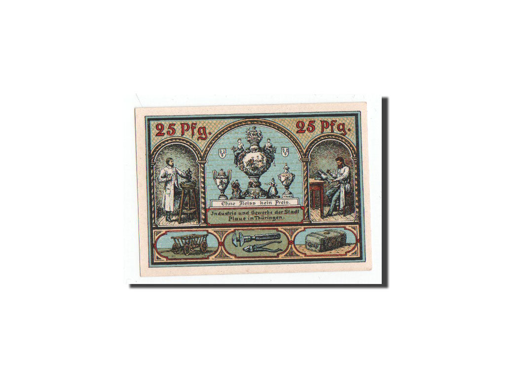 Banconote, Germania, Plaue Thür., 25 Pfennig, industrie et commerce, 1921