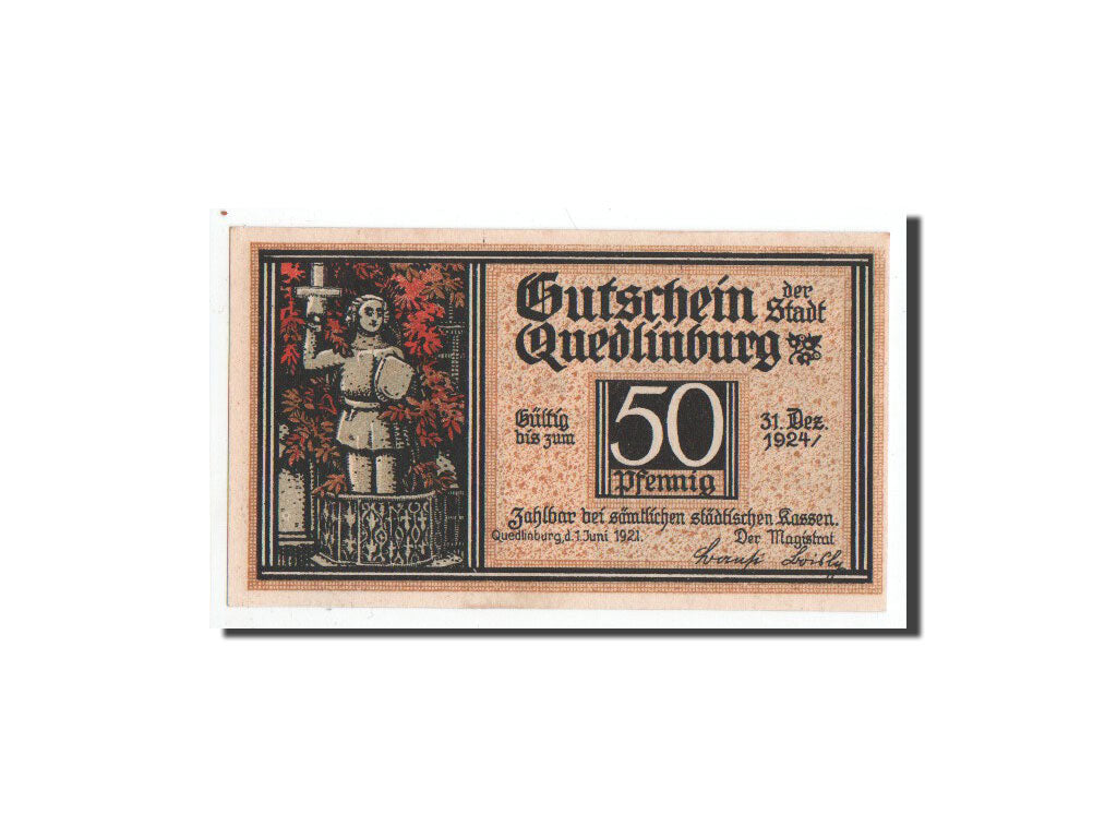 Banknote, Germany, Quedlinburg, 50 Pfennig, Maison, 1921, 1921-06-01