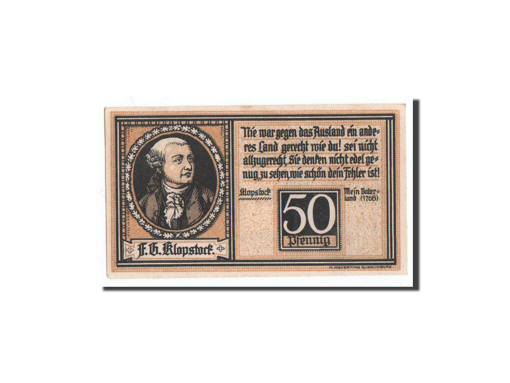 Billete, Alemania, Quedlinburg, 50 Pfennig, portrait, 1921, 1921-06-01, UNC