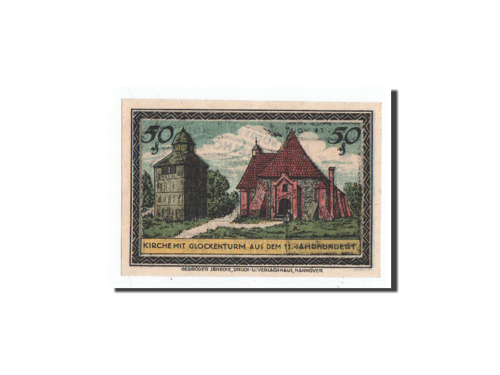 Banconote, Germania, Visselhövede, 50 Pfennig, château, 1921, 1921-06-01, FDS
