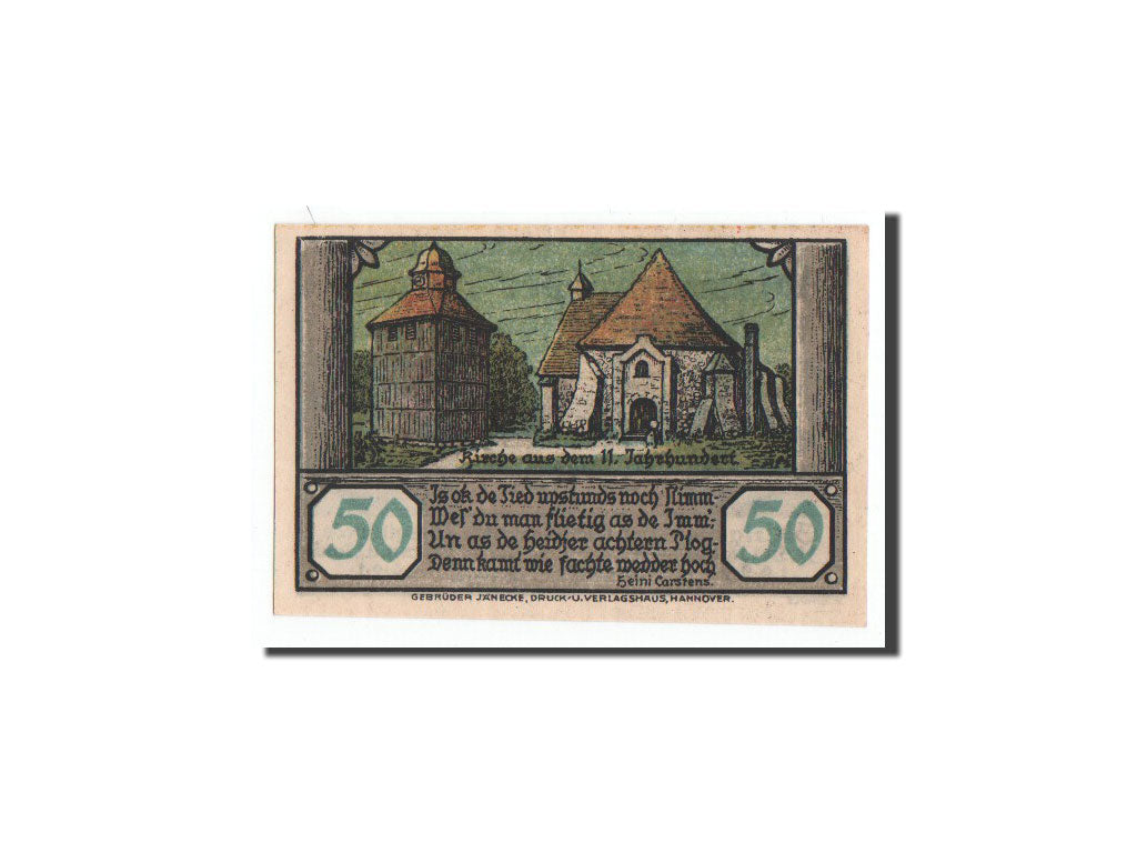 Geldschein, Deutschland, Visselhövede, 50 Pfennig, chateau 1, 1921, 1921-06-01