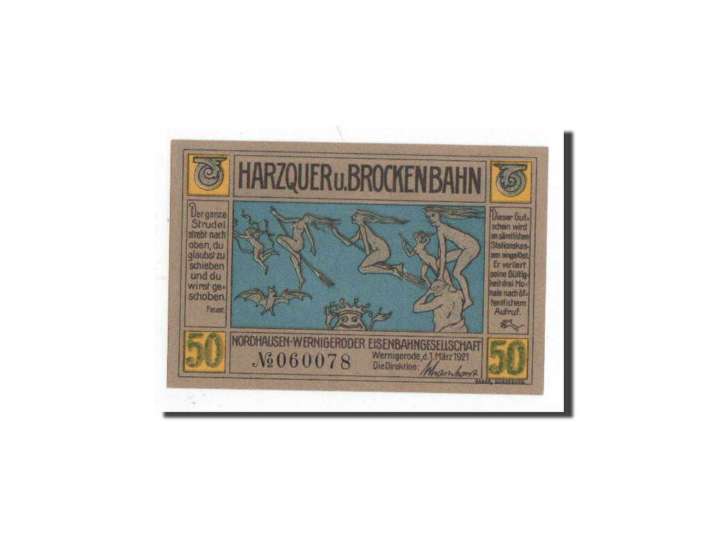 Banknot, Niemcy, Wernigerode, 50 Pfennig, paysage, 1921, 1921-03-01, UNC(65-70)