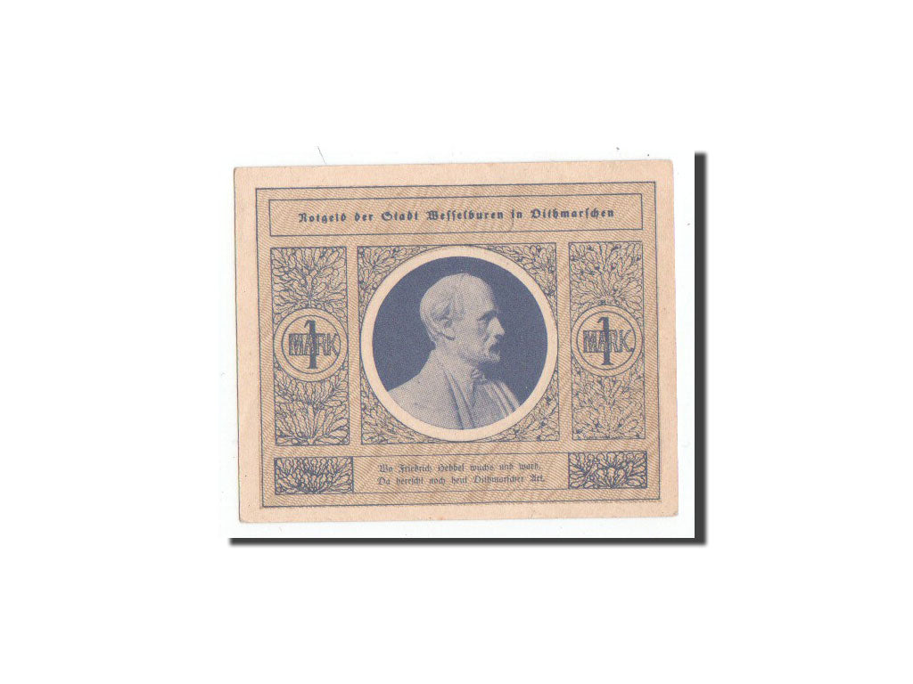 Banconote, Germania, Wesselburen, 1 Mark, portrait, O.D, Undated, FDS