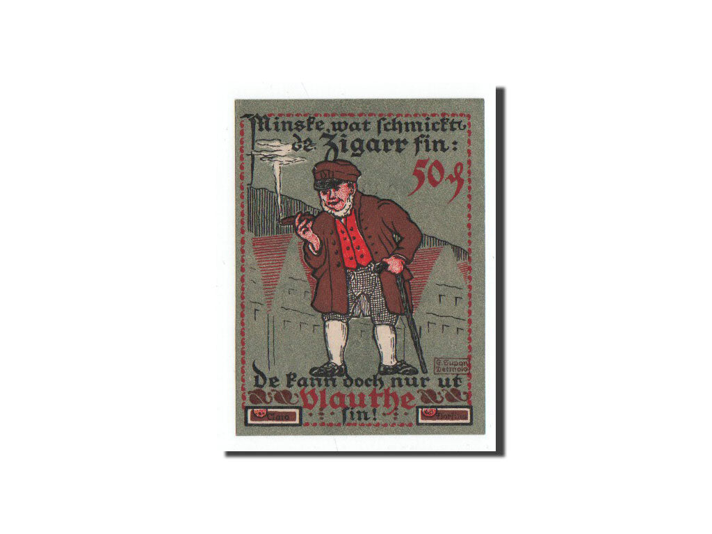 Banknote, Germany, Vlotho, 50 Pfennig, personnage, 1921, Undated, UNC(65-70)