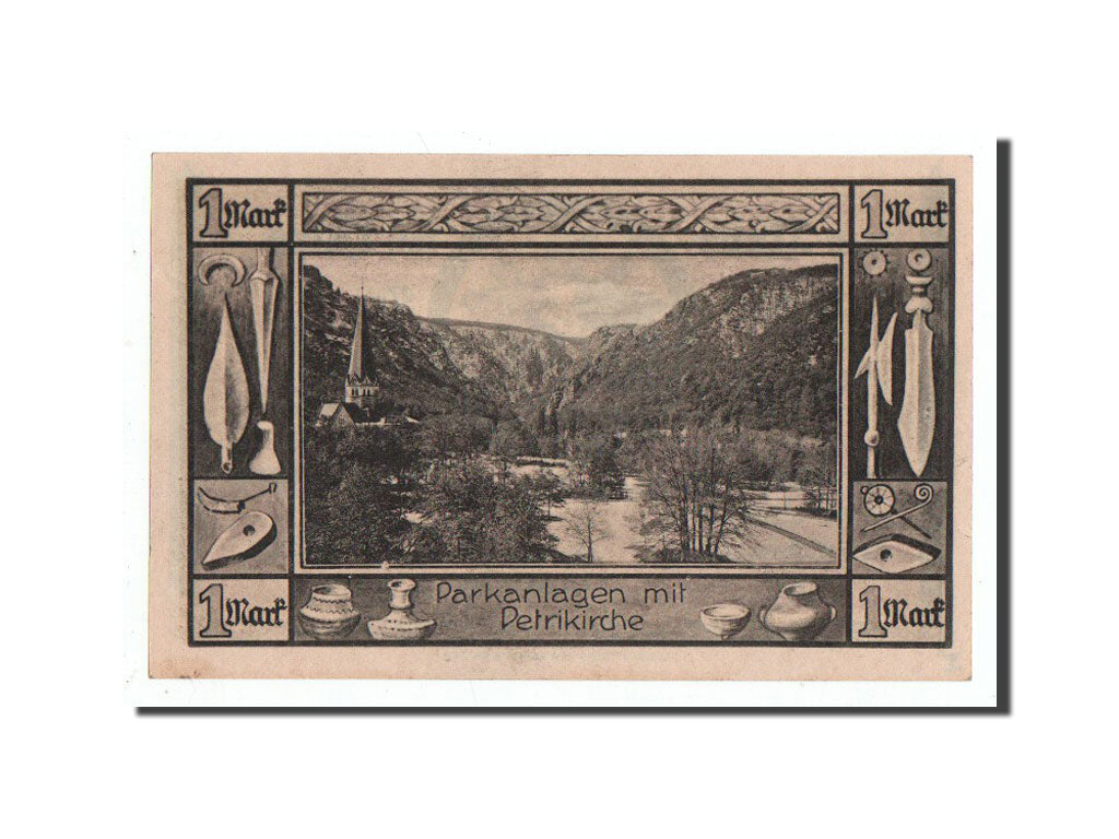 Banconote, Germania, Thale a.Harz Stadt, 1 Mark, paysage, 1921, Undated, FDS
