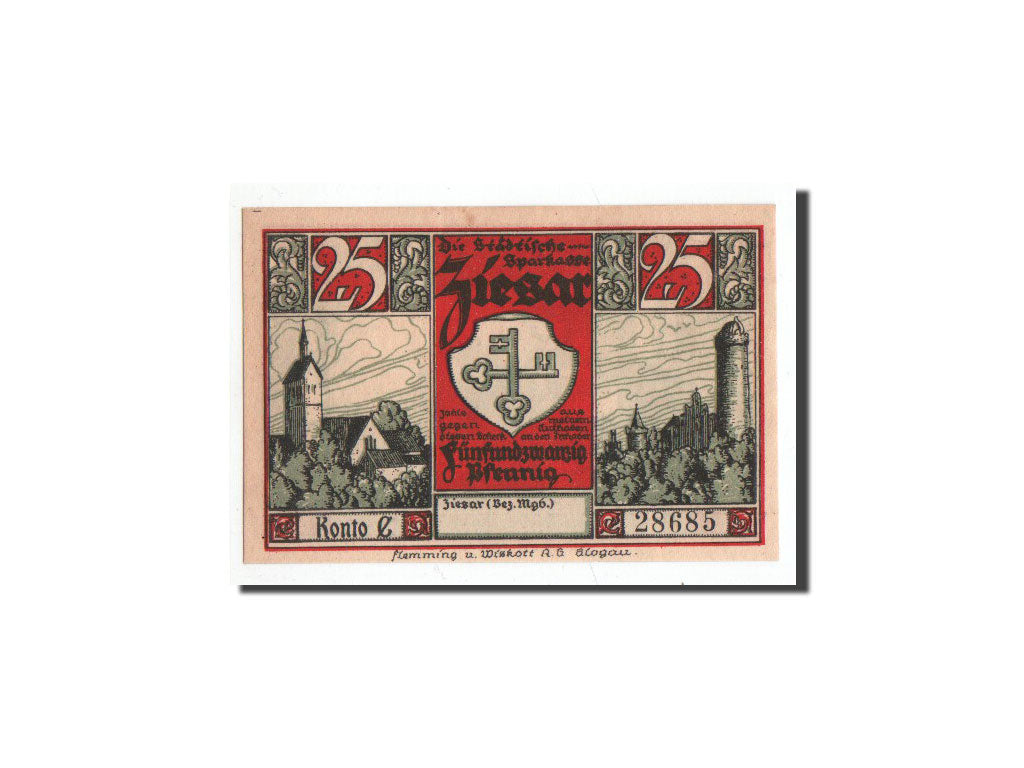 Banknote, Germany, Ziesar, 25 Pfennig, poterie, O.D, Undated, UNC(65-70)