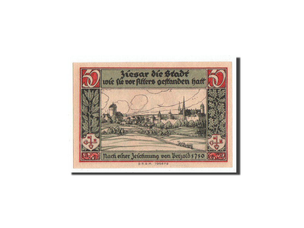 Banknot, Niemcy, Ziesar, 50 Pfennig, paysage, O.D, Undated, UNC(65-70)