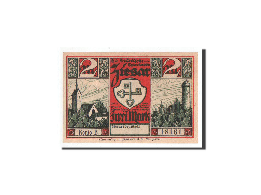Geldschein, Deutschland, Ziesar, 2 Mark, personnage, O.D, Undated, UNZ