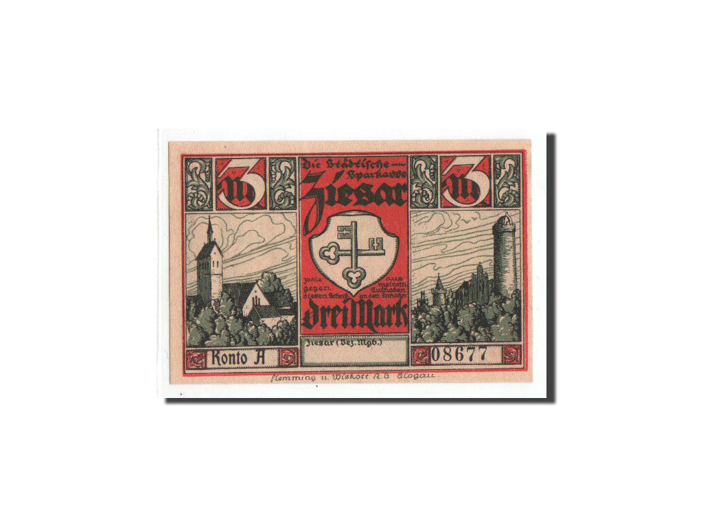 Geldschein, Deutschland, Ziesar, 3 Mark, religieux, O.D, Undated, UNZ