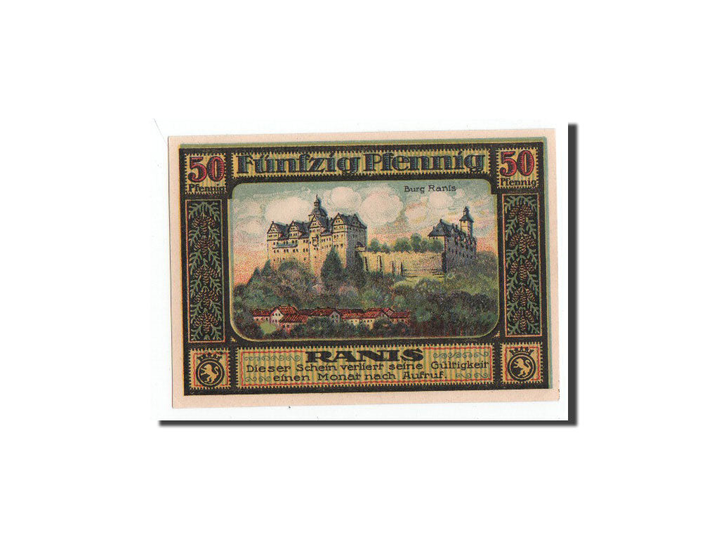 Billete, Alemania, Ziegenrück, 50 Pfennig, chateau 3, 1921, 1921-07-30, UNC