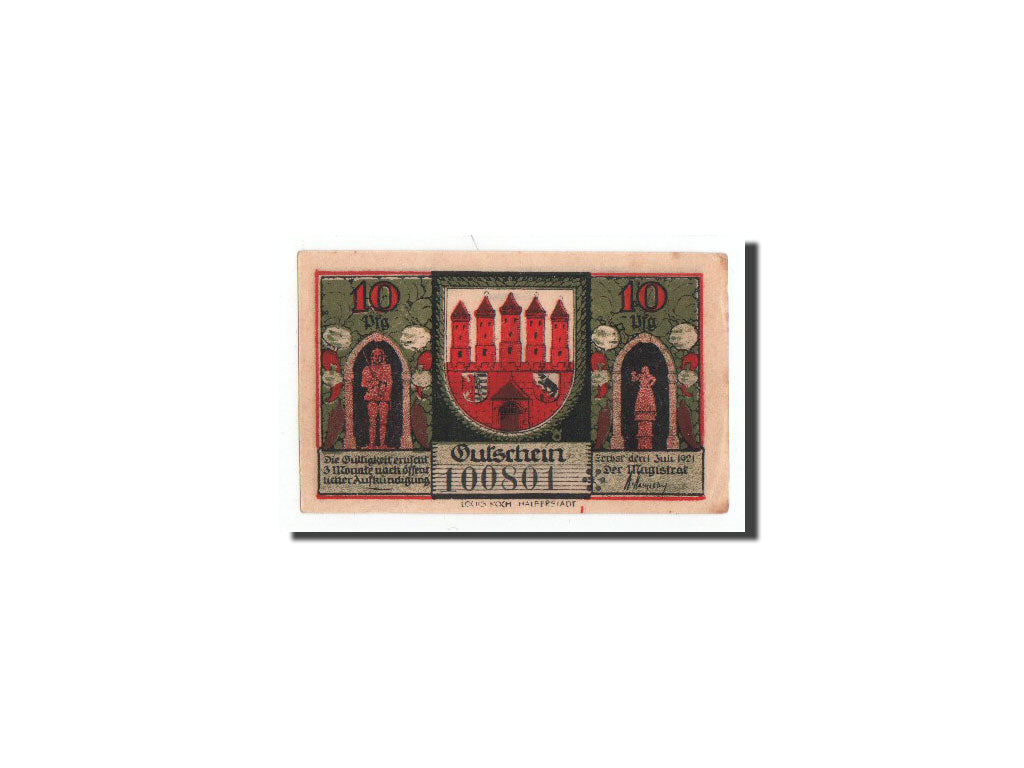 Geldschein, Deutschland, Zerbst, 10 Pfennig, château, 1921, 1921-07-01, UNZ
