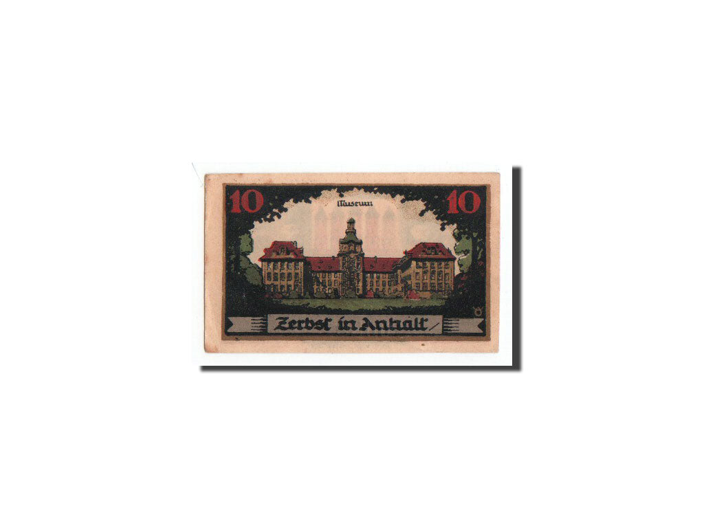 Geldschein, Deutschland, Zerbst, 10 Pfennig, château, 1921, 1921-07-01, UNZ