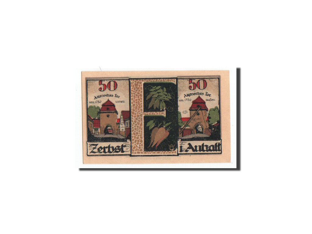 Geldschein, Deutschland, Zerbst, 50 Pfennig, rempart 3, 1921, 1921-07-01, UNZ