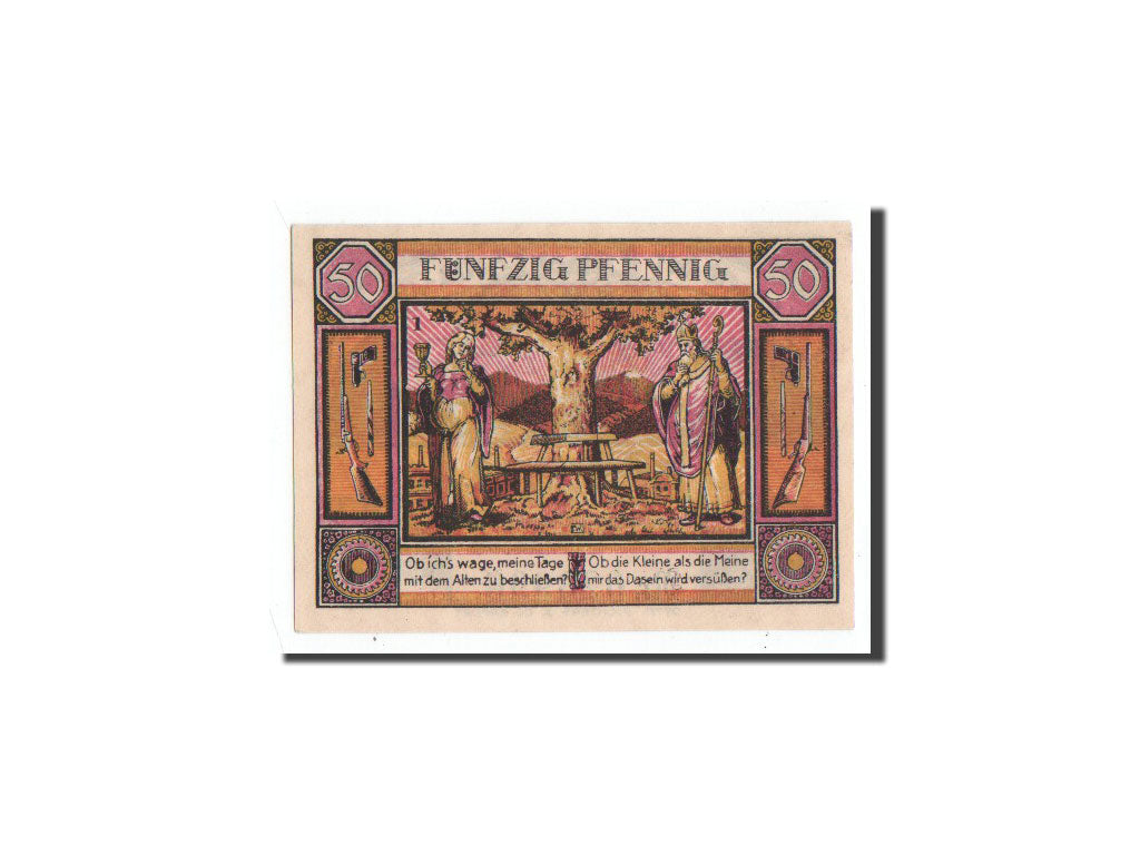 Geldschein, Deutschland, Zella-Mehlis, 50 Pfennig, personnage 1, 1921, Undated