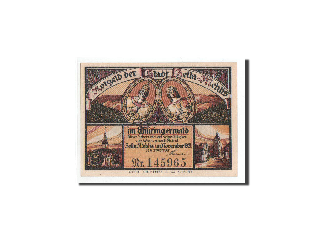 Geldschein, Deutschland, Zella-Mehlis, 50 Pfennig, personnage 2, 1921, Undated