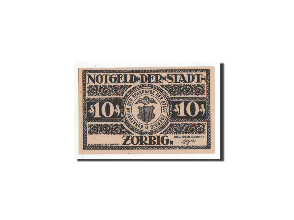 Geldschein, Deutschland, Zörbig, 10 Pfennig, Monument, O.D, Undated, UNZ