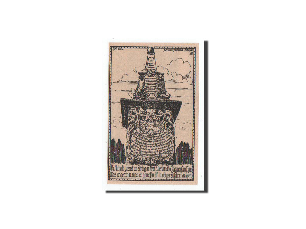 Geldschein, Deutschland, Zörbig, 10 Pfennig, Monument, O.D, Undated, UNZ