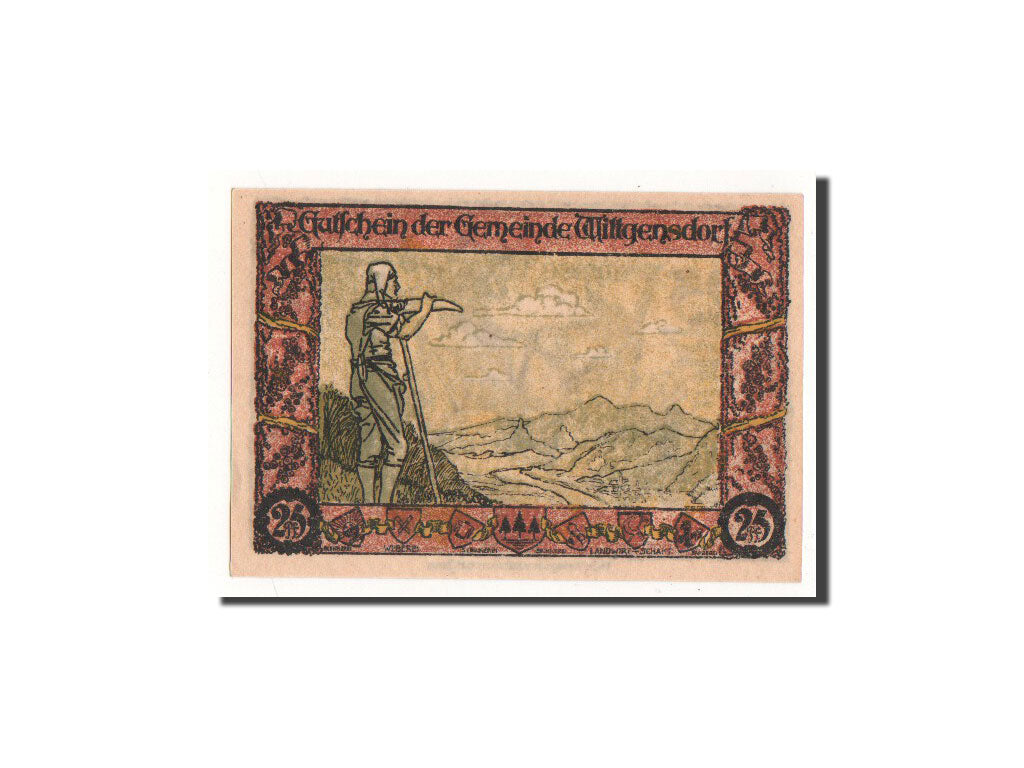 Banknote, Germany, Wittgensdorf, 25 Pfennig, personnage, 1921, 1921-07-01