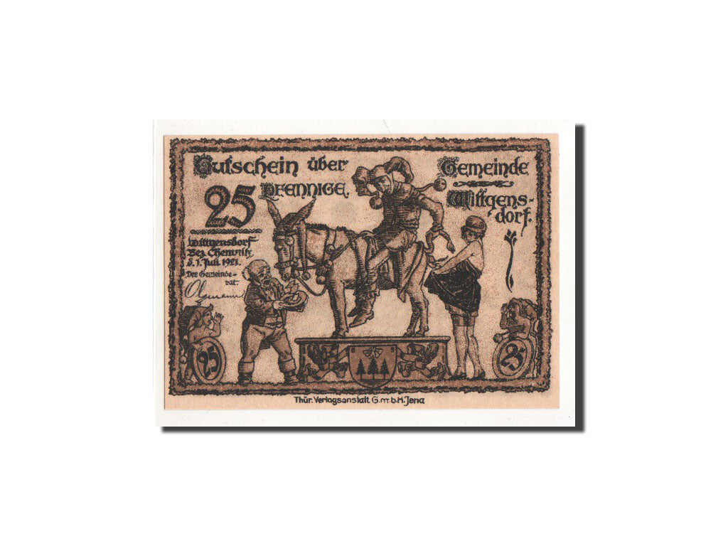 Banknote, Germany, Wittgensdorf, 25 Pfennig, personnage 1, 1921, 1921-07-01