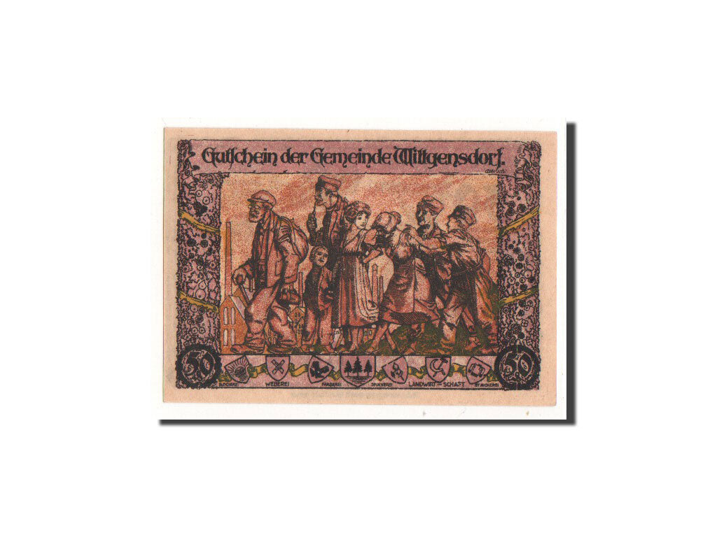 Banknote, Germany, Wittgensdorf, 50 Pfennig, personnage, 1921, 1921-07-01