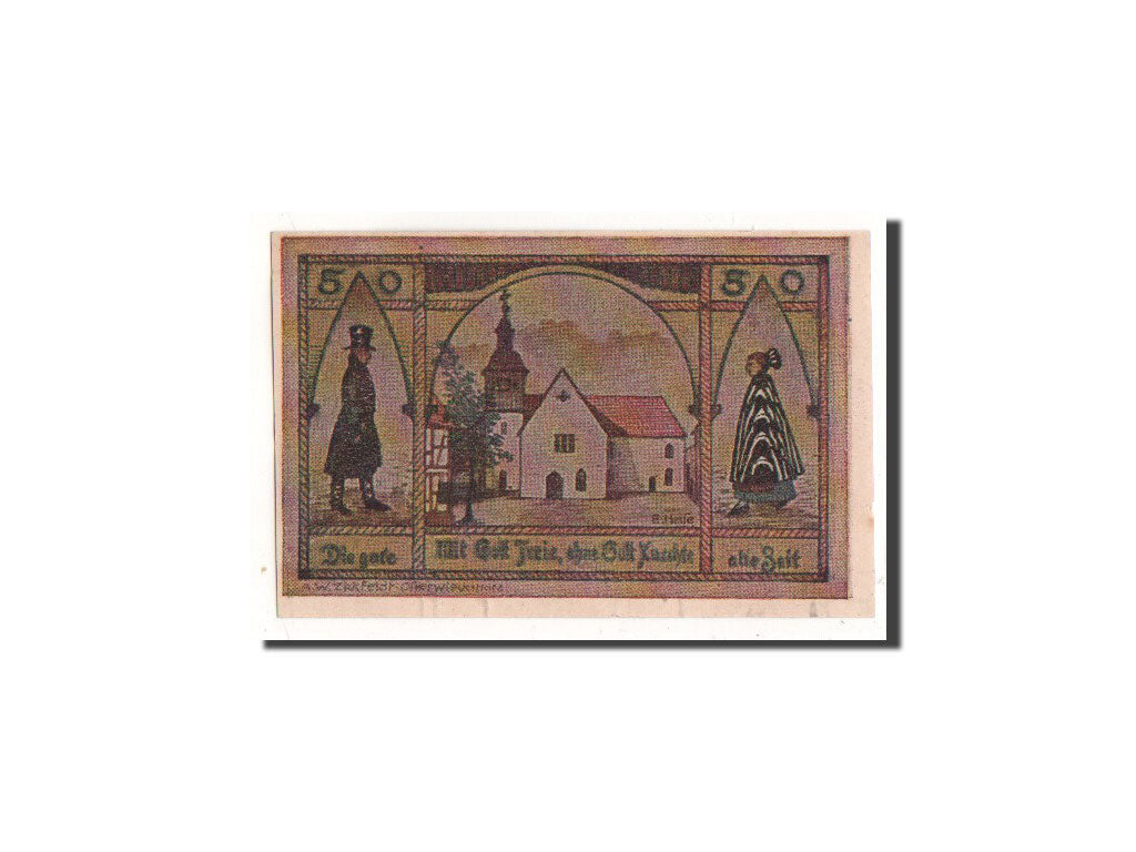 Billete, Alemania, Wasserleben, 50 Pfennig, Eglise, 1921, Undated, UNC