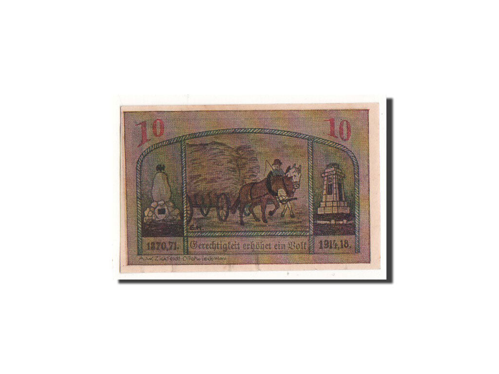Billete, Alemania, Wasserleben, 10 Pfennig, paysan, 1921, Undated, UNC