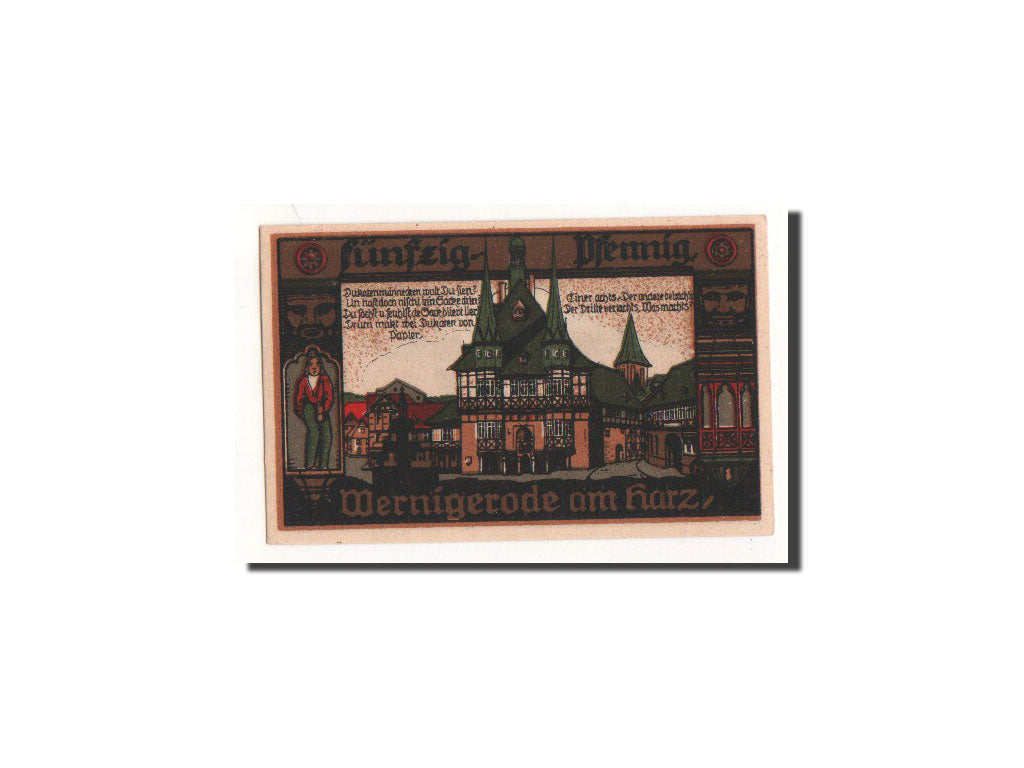 Banknote, Germany, Wernigerode, 50 Pfennig, Maison, 1920, 1920-12-20