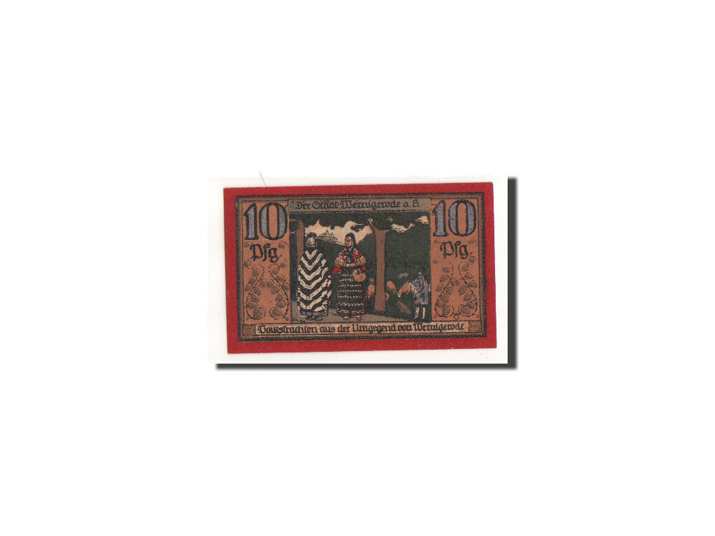 Billete, Alemania, Wernigerode, 10 Pfennig, personnage, 1921, 1921-04-01, UNC
