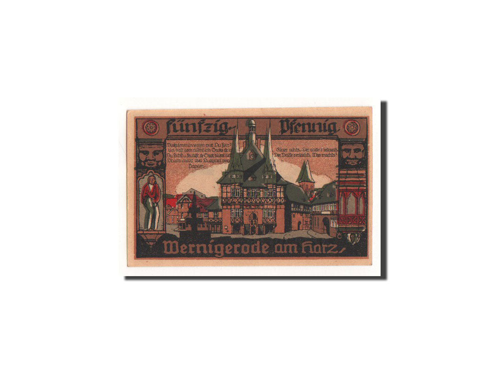 Banknote, Germany, Wernigerode, 50 Pfennig, Maison, 1920, 1920-12-20