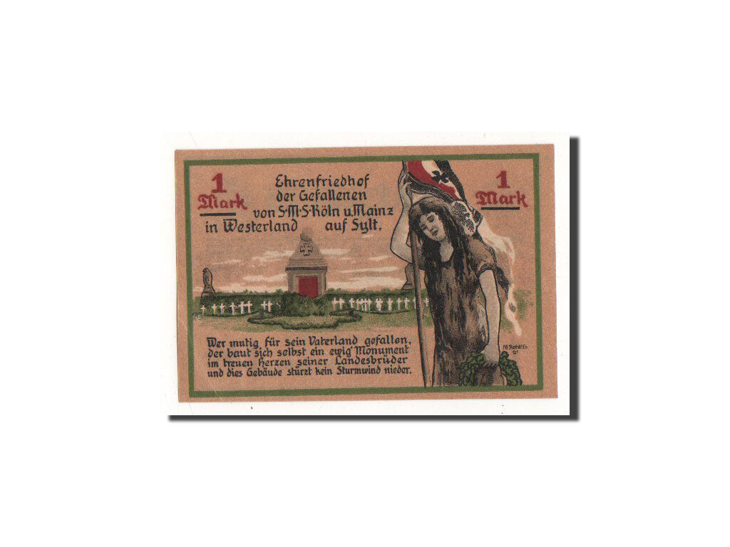 Geldschein, Deutschland, Westerland, 1 Mark, personnage, 1921, 1921-07-01, UNZ