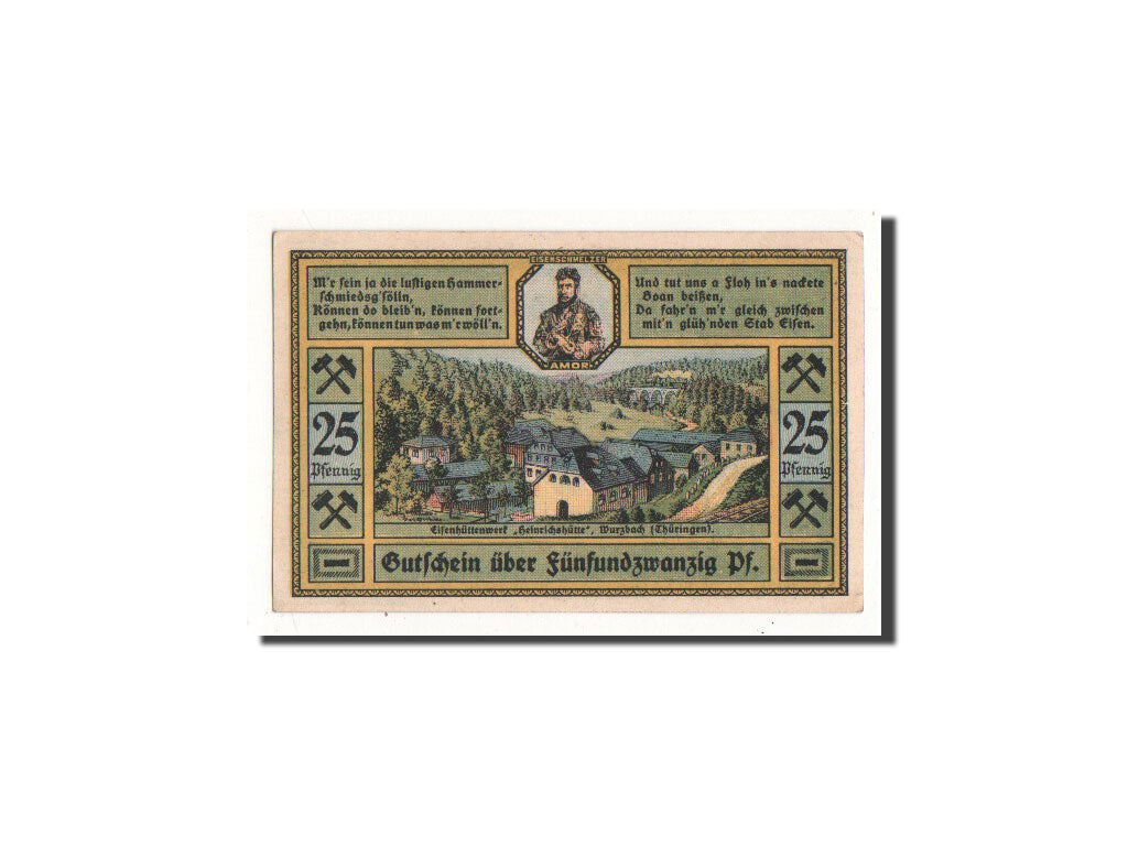 Geldschein, Deutschland, Wurzbach, 25 Pfennig, paysage, 1921, 1921-07-01, UNZ