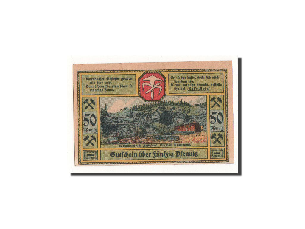Geldschein, Deutschland, Wurzbach, 50 Pfennig, paysage, 1921, 1921-07-01, UNZ