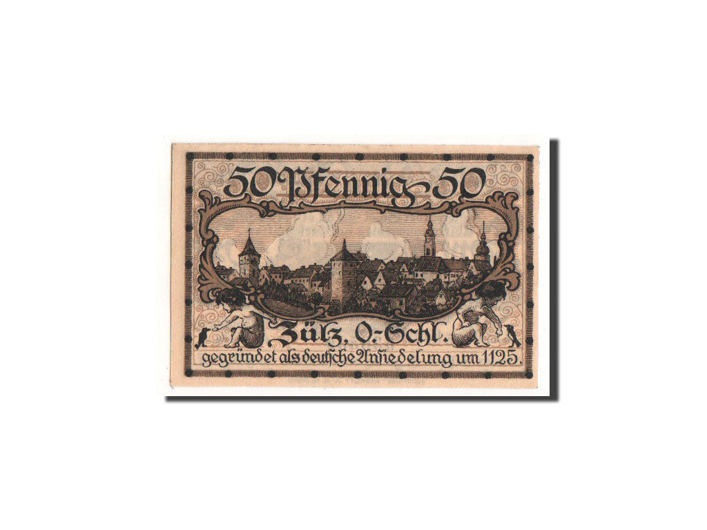 Geldschein, Deutschland, Zülz, 50 Pfennig, paysage, 1921, 1921-03-21, UNZ