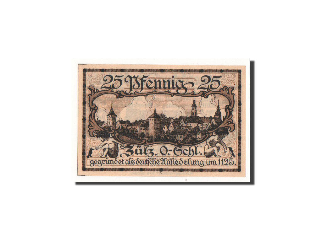 Geldschein, Deutschland, Zülz, 25 Pfennig, paysage, 1921, 1921-03-21, UNZ