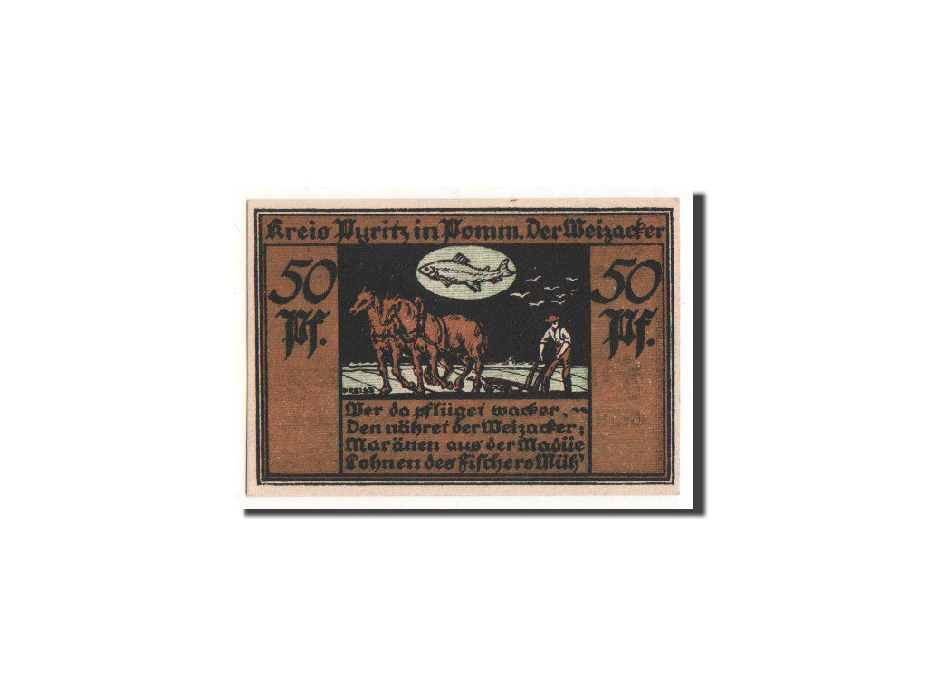 Geldschein, Deutschland, Pyritz, 50 Pfennig, agriculteur, 1921, 1921-04-01, UNZ