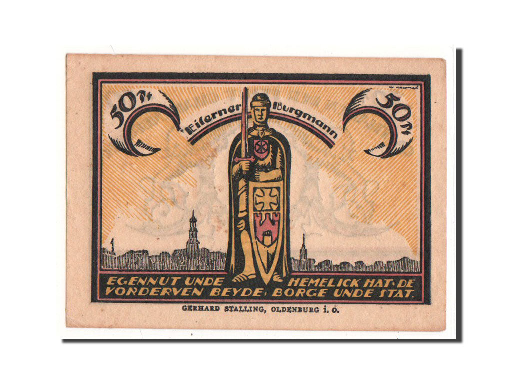 Billete, Alemania, Quakenbrück, 50 Pfennig, personnage, 1921, 1921-09-01, UNC