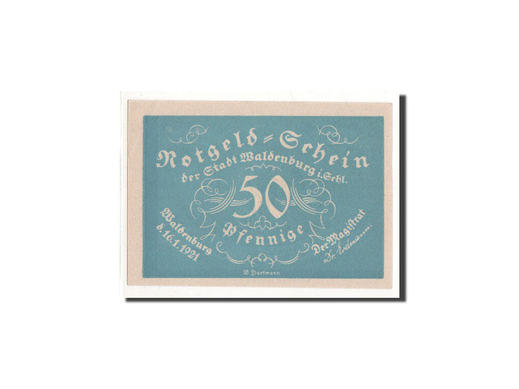 Geldschein, Deutschland, Waldenburg, 50 Pfennig, personnage, 1921, 1921-01-16