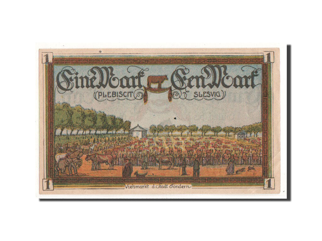 Banknote, Germany, Tondern, 1 Mark, agriculteur, 1920, 1920-02-10, UNC(65-70)